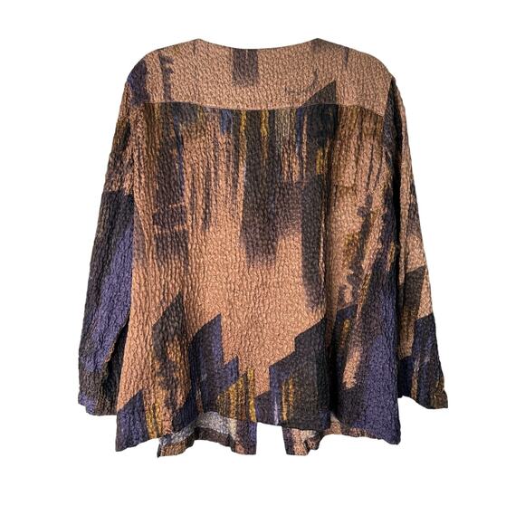 Citron Santa Monica 2 Button Blazer Size 2X Abstract Multicolor Textured Jacket - Picture 5 of 11